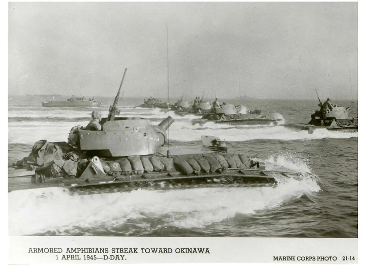 USMC's tweet image. #Marines, @USNavy Sailors &amp;amp; @USArmy Soldiers landed on Okinawa on this day 80 years ago, securing the island after 3 months of intense battle over treacherous terrain. Today, the bravery &amp;amp; sacrifice of these service members remains an integral part of the Corps' proud legacy.