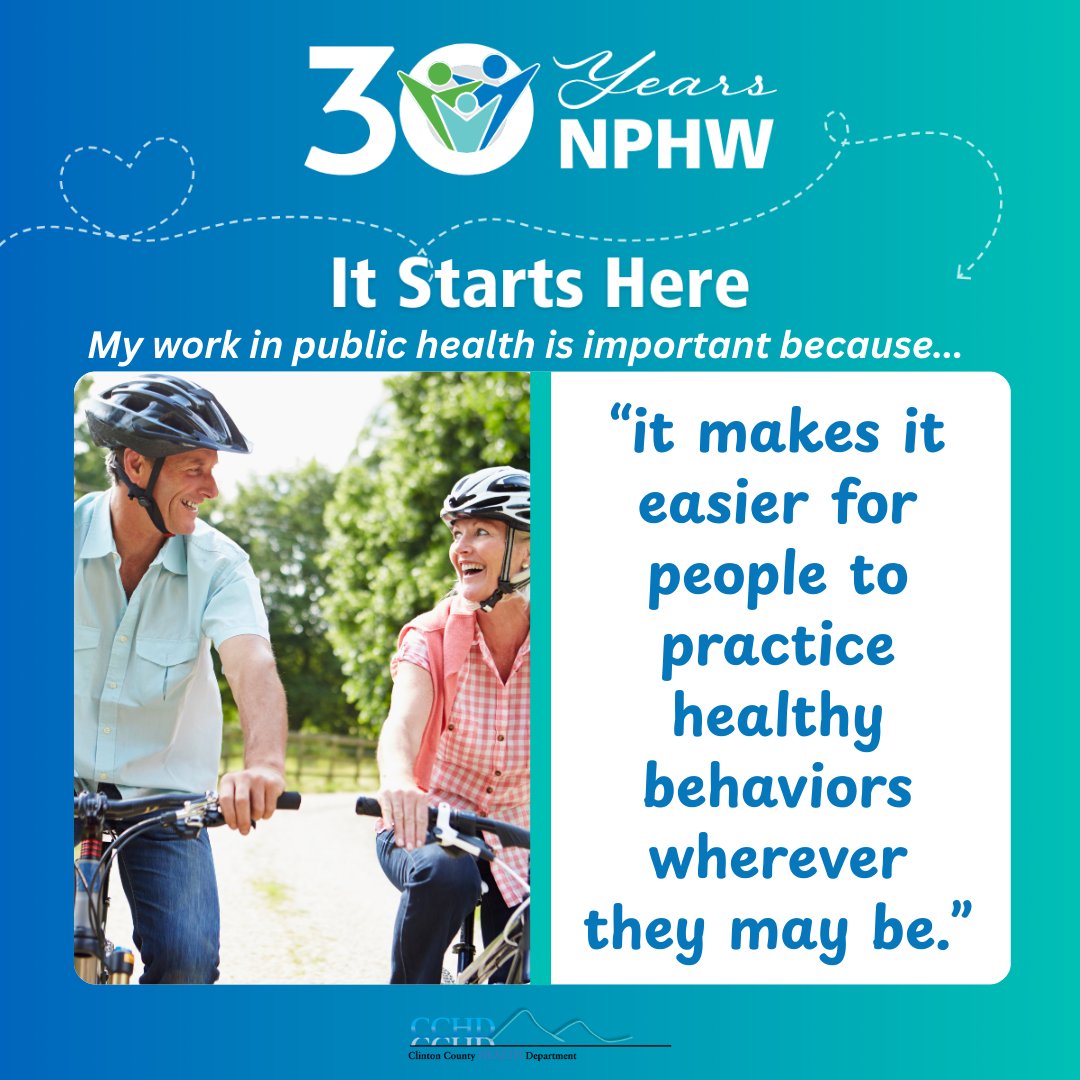Your health is our mission. In honor of #NationalPublicHealthWeek we asked our staff about the work they do and how it is important to our community. Follow along all week to see what they had to say.