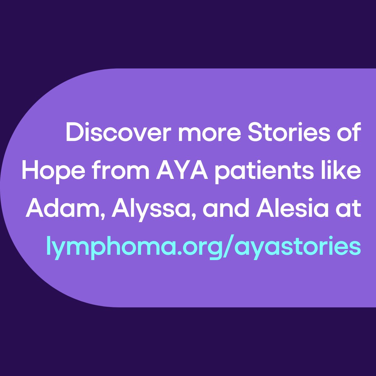 Sharing hope, making connections, and connecting with someone who knows just what you're going through: find stories from lymphoma patients, survivors, and care partners just like you in our collection of AYA Stories of Hope: lymphoma.org/ayastories

#ayacancerweek