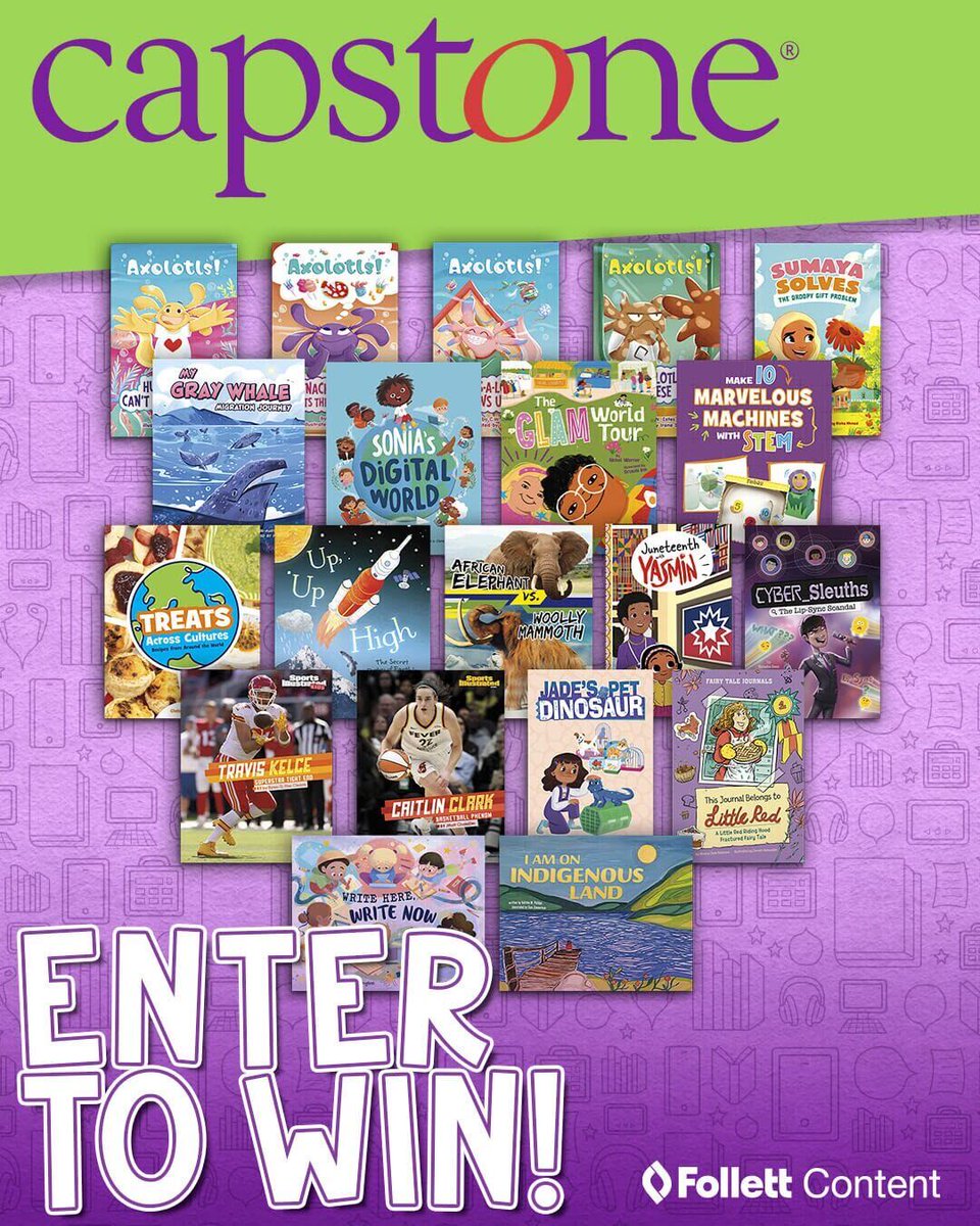 Follett Content (@follettcontent) on Twitter photo 🎉 Giveaway Alert! 🎉Looking to add some amazing titles to your library collection? 📚 <a href="/shannonmmiller/">Shannon McClintock Miller</a> has handpicked 20 must-read Learn All Year Long titles from <a href="/CapstonePub/">Capstone 📚</a> perfect for keeping young readers engaged and inspired! 
Enter here: hubs.ly/Q03fjQrt0 🎉 Giveaway Alert! 🎉Looking to add some amazing titles to your library collection? 📚 <a href="/shannonmmiller/">Shannon McClintock Miller</a> has handpicked 20 must-read Learn All Year Long titles from <a href="/CapstonePub/">Capstone 📚</a> perfect for keeping young readers engaged and inspired! 
Enter here: hubs.ly/Q03fjQrt0