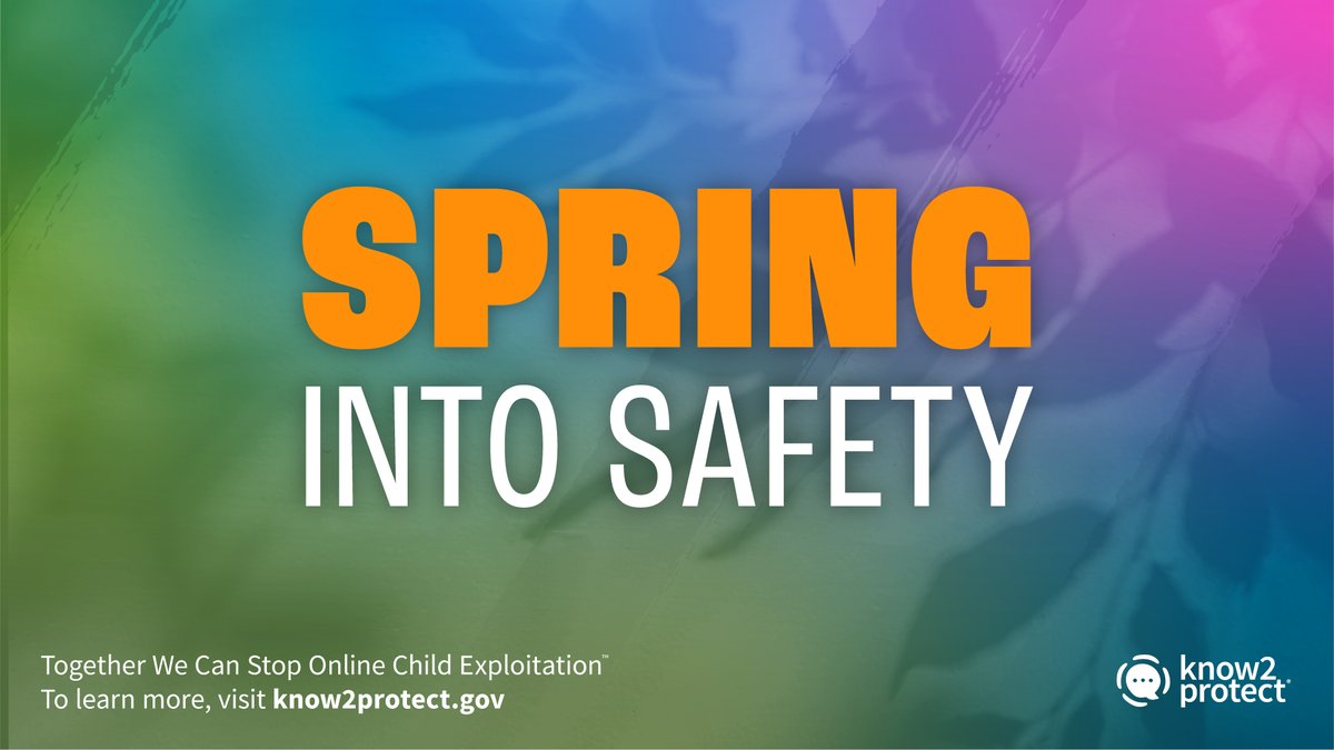 Know2Protect's tweet image. Spring Break is the perfect time to refresh your family’s approach to online safety. With kids spending more time on their devices, let’s ensure they stay secure! Stay tuned for tips and tools all spring long to keep kids safe online this season. 🌷

#K2P #SpringIntoSafety