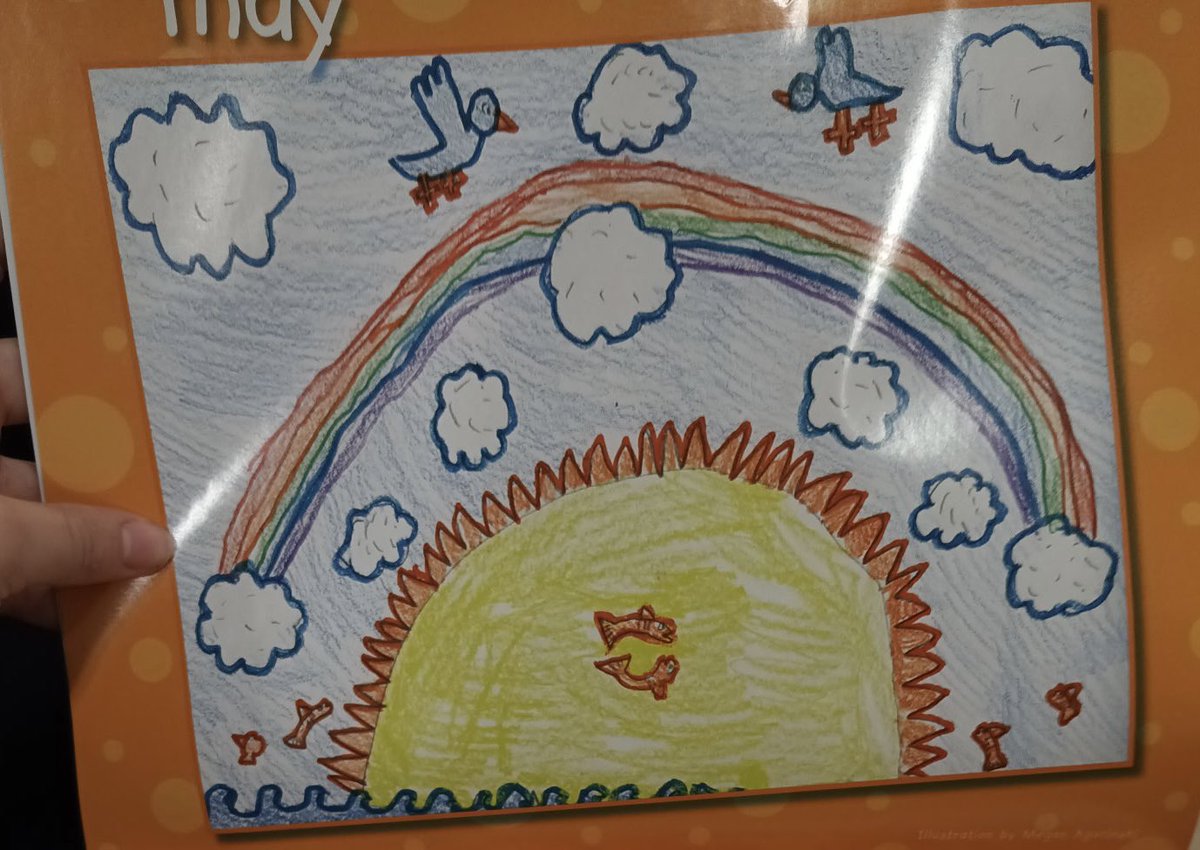 Meqqey's tweet image. I turned 24 just a few days ago so I thought I&apos;d share the art piece that started it all!

In 3rd grade I won a state wide art contest between Elementary school students and got my art put on a calendar.

This moment meant so much to me and solidified my obsession with drawing.