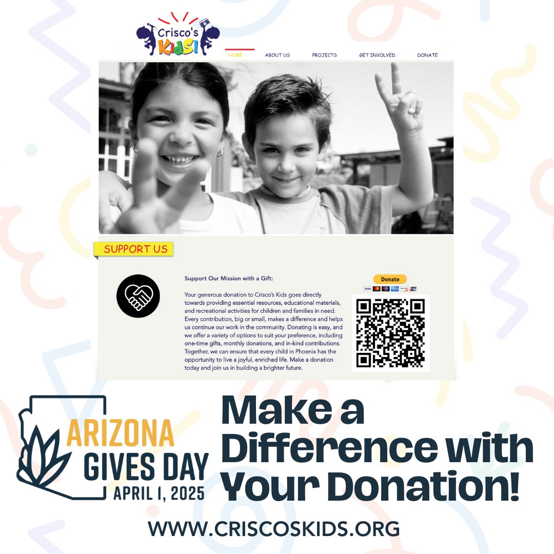 It's Arizona GivesDay 🌵! Please help us reach or $5,000 goal to continue bringing joy &amp; essential resources to children &amp; families across AZ. From toy, food, and diaper drives to teacher appreciation, your generosity helps our youth thrive! 

Donate at criscoskids.org