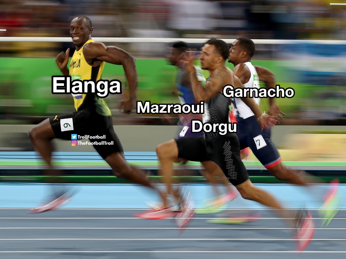 TrollFootball's tweet image. Elanga on the counter attack against Man United