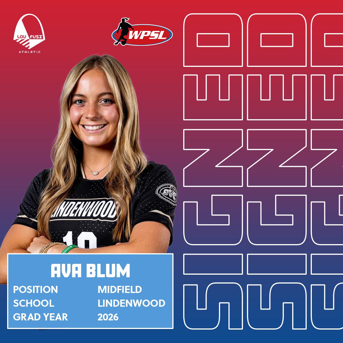 Welcome back, <a href="/avablum10/">Ava Blum</a>! The midfielder from <a href="/LindenwoodWSOC/">Lindenwood Women's Soccer</a> returns for her second WPSL season with <a href="/LouFuszSoccer/">Lou Fusz Soccer Club</a>.