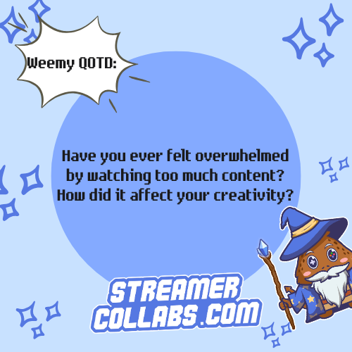 "Too much consumption can stifle your creativity."

Join StreamerCollabs.com to connect with passionate streamers and gamers for unique collaborations.

Connect, Collab, Earn $$$

#QuoteOfTheDay #DailyInspiration #Motivation #TwitchTips