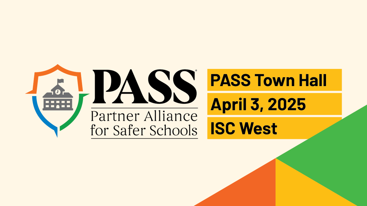 April 3 at #ISCWest: Join us for the PASS #SchoolSecurity Town Hall!

If you're passionate about #school #security, join PASS for an open meting on K-12 school security.

Learn more: securityindustry.org/siaevents/pass… #K12schools #schoolsafety #securityindustry