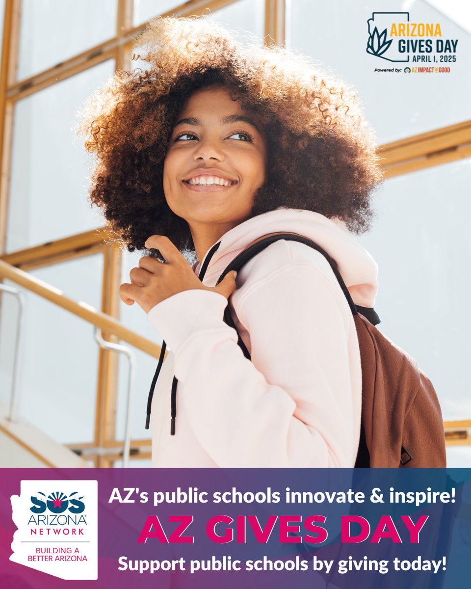 arizona_sos's tweet photo. 💫 TODAY is #AZGivesDay! Help our small but mighty team fight for public education! Every dollar donated will fuel our critical work in communities across the state.
👉♥️👈 Please donate to help SOSAZ Network protect & support public education in 2025 ➡️ https://t.co/ufiUKpyRQ6 https://t.co/bRV616JYWI