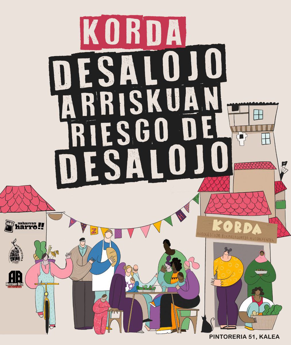 ❗ADI❗ KORDA DESALOJO ARRISKUAN

Ensanche21-ek pintoreria 51an dagoen Korda espazioa desalojatzeko prozedura judiziala martxan jarri du, martxoaren 20ean lokalera heldu zitzaigun zitazio baten bitartez jakin izan dugun bezala.