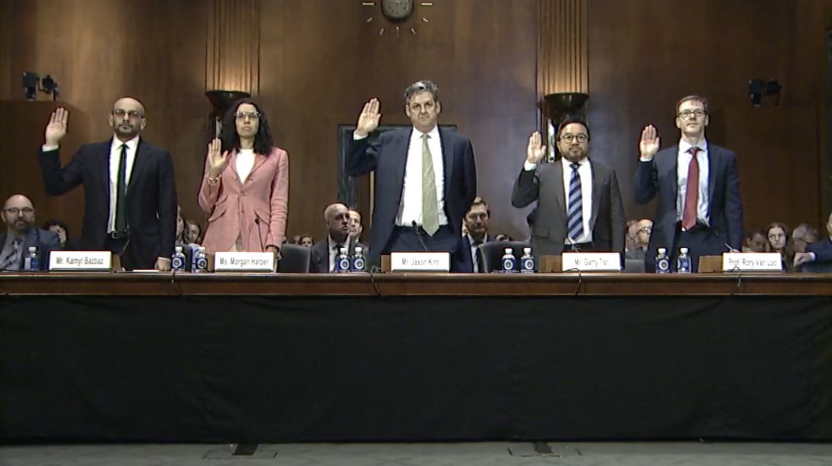 "AMERICA" = "Advertising Middlemen Endangering Rigorous Internet Competition Accountability"

Five experts testifying today:
- <a href="/KamylBazbaz/">Kamyl Bazbaz</a> of DuckDuckGo
- Morgan Harper of <a href="/econliberties/">American Economic Liberties Project</a>
- <a href="/jason_kint/">Jason Kint</a> of <a href="/DCNorg/">Digital Content Next</a>
- <a href="/garrytan/">Garry Tan</a> of <a href="/ycombinator/">Y Combinator</a> 
- <a href="/RoryVanLoo/">Rory van Loo</a> of Boston University