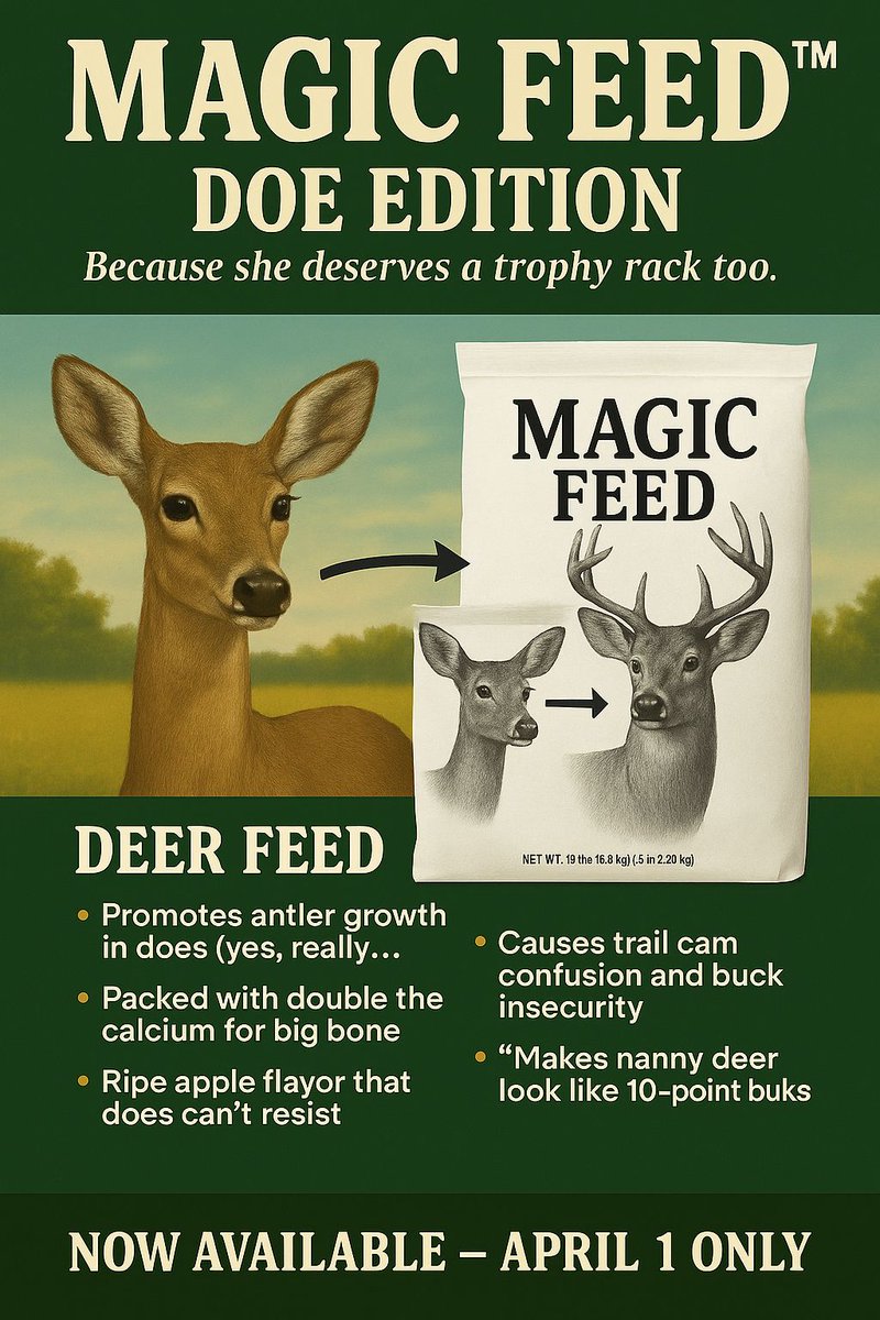 ralphandvicki's tweet photo. We can’t believe it!!
👀🦌
#justajoke #funny #aprilfools #ralphandvicki #lol #couldyouimagine https://t.co/UmnBhxAj02