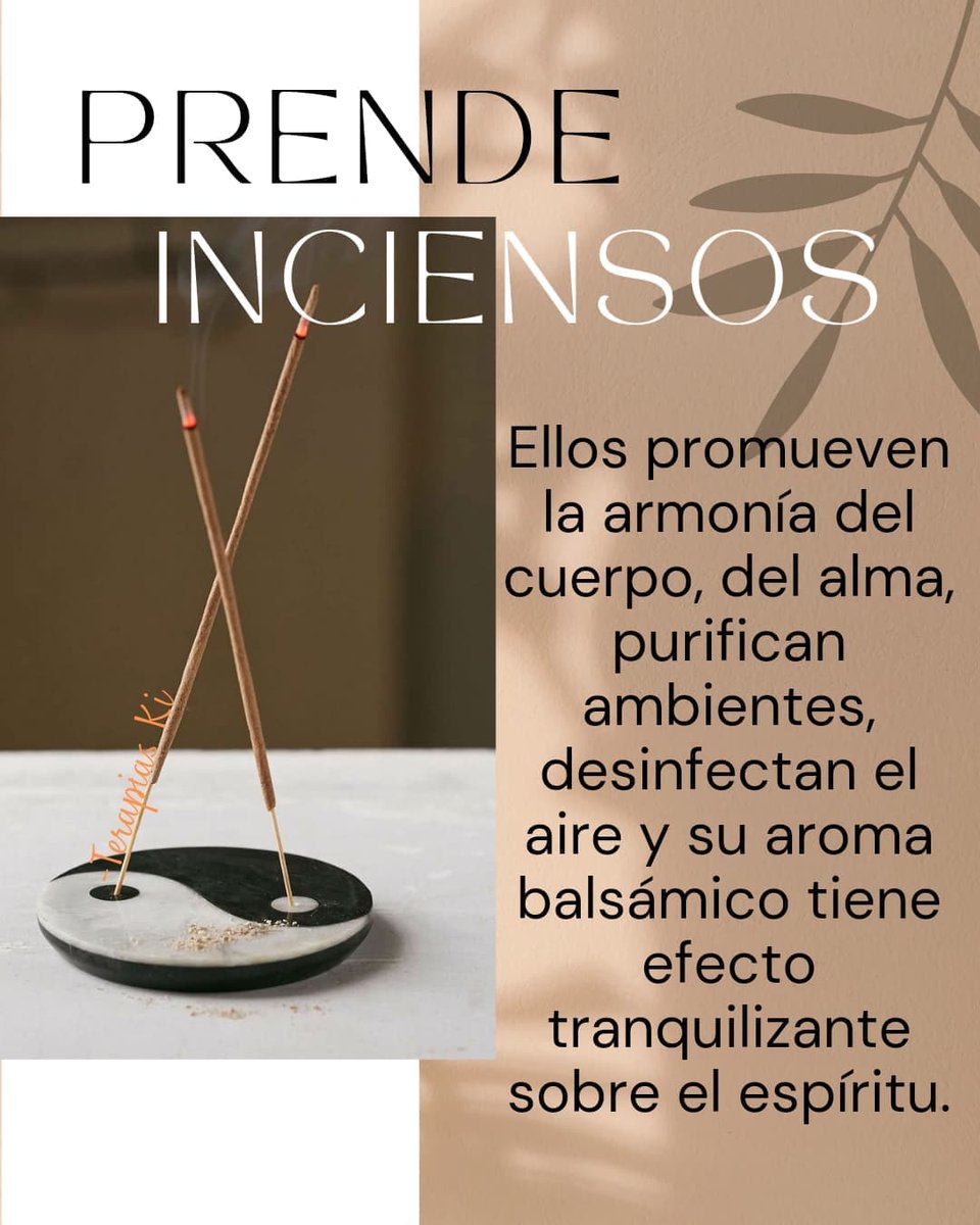 TerapiasKi's tweet photo. PRENDE INCIENSOS:
Es grande el poder tranquilizante y purificador de los inciensos.
Usen los que a ustedes les guste y cuando los enciendan háganlo con una intención fuerte: de tener paz, salud, bienestar, éxito, prosperidad, dinero, amor, armonía, etc.
¡Es mágico!
⚘
#Chakras https://t.co/0CyjsD58YP