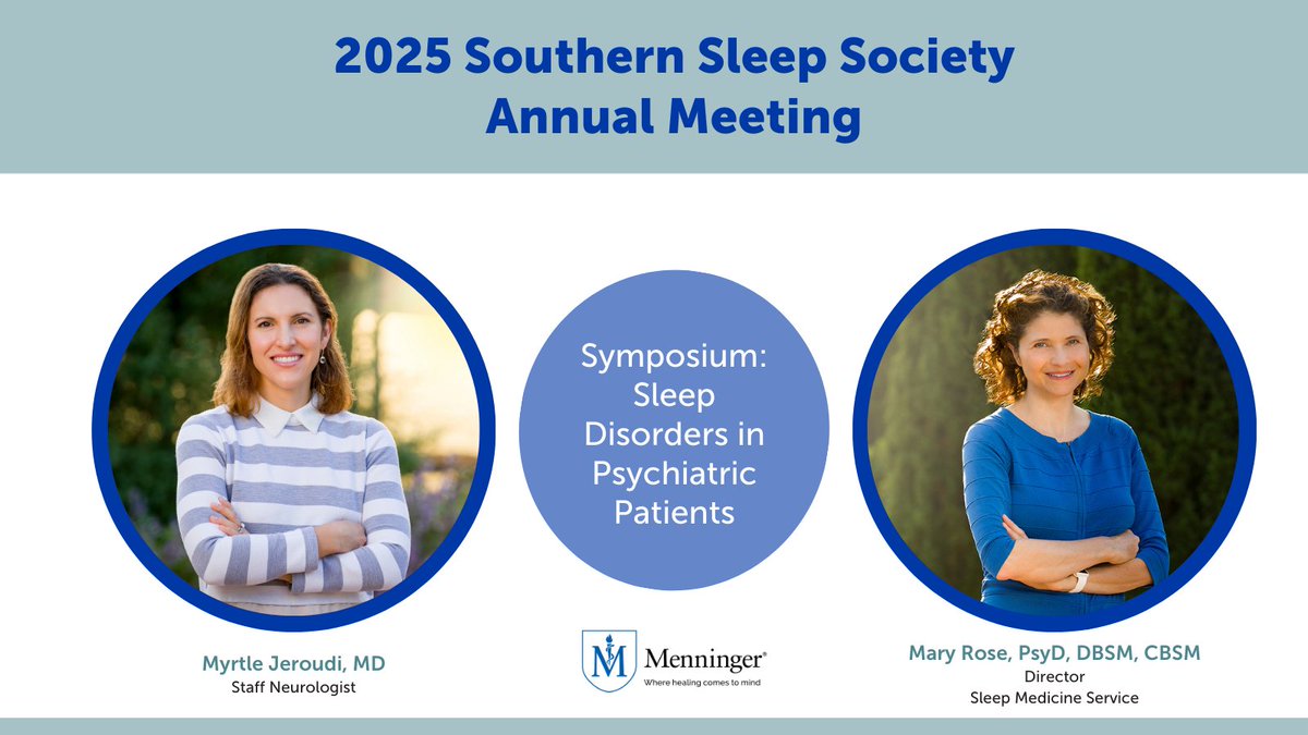 #Sleep plays a crucial role in #mentalhealth. That’s why we’re proud that Mary Rose, PsyD, director of our #SleepMedicineService, and Myrtle Jeroudi, MD, will be presenters at the <a href="/SouthernSleepS/">SouthernSleepSociety</a> Annual Meeting, April 3-5, in Houston. Check out their symposium if you'll be there.