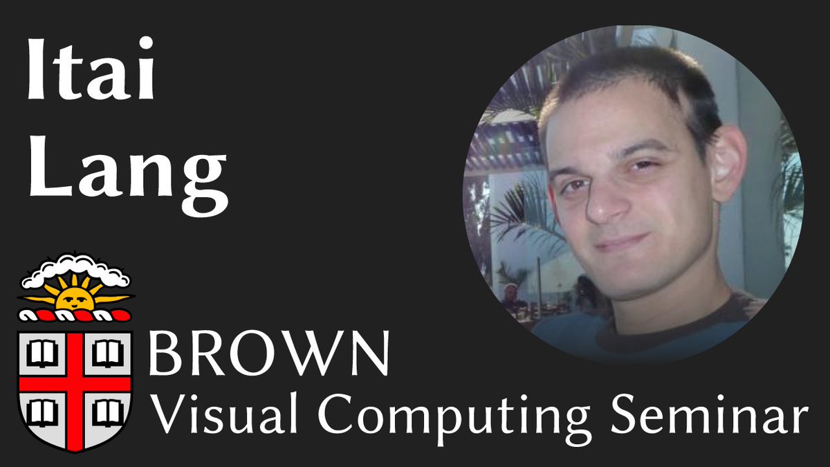 BrownVisualComp's tweet photo. BVC Seminar will host @ItaiLang this Friday at 12pm Eastern! Catch his talk, "Clicks and Prompts: Intuitive Interactive Segmentation and Local Editing of 3D Shapes" live on YouTube! https://t.co/5eAbVbexES