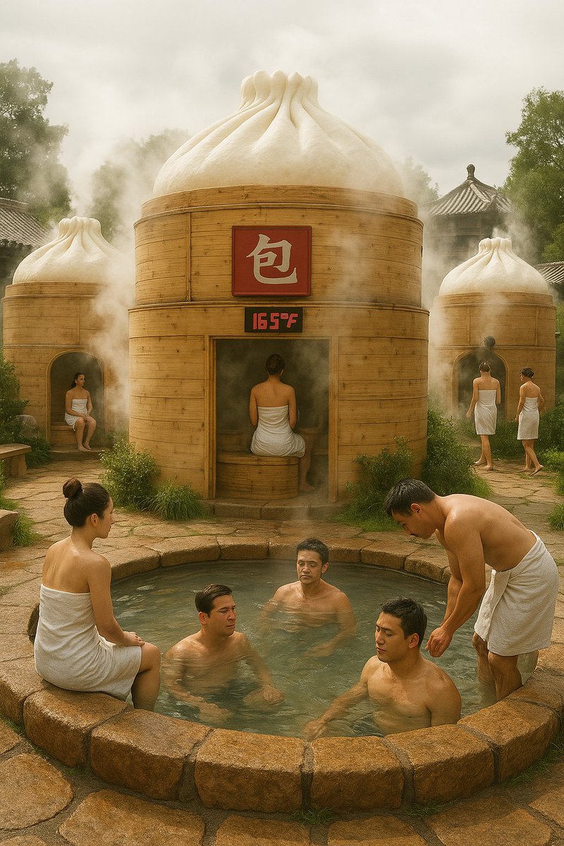 Big news: We're opening up a steam &amp; sauna resort. Like our delicious bao buns, you too can experience the intensity of being steamed in a bamboo basket at 165 degrees for 10 minutes.