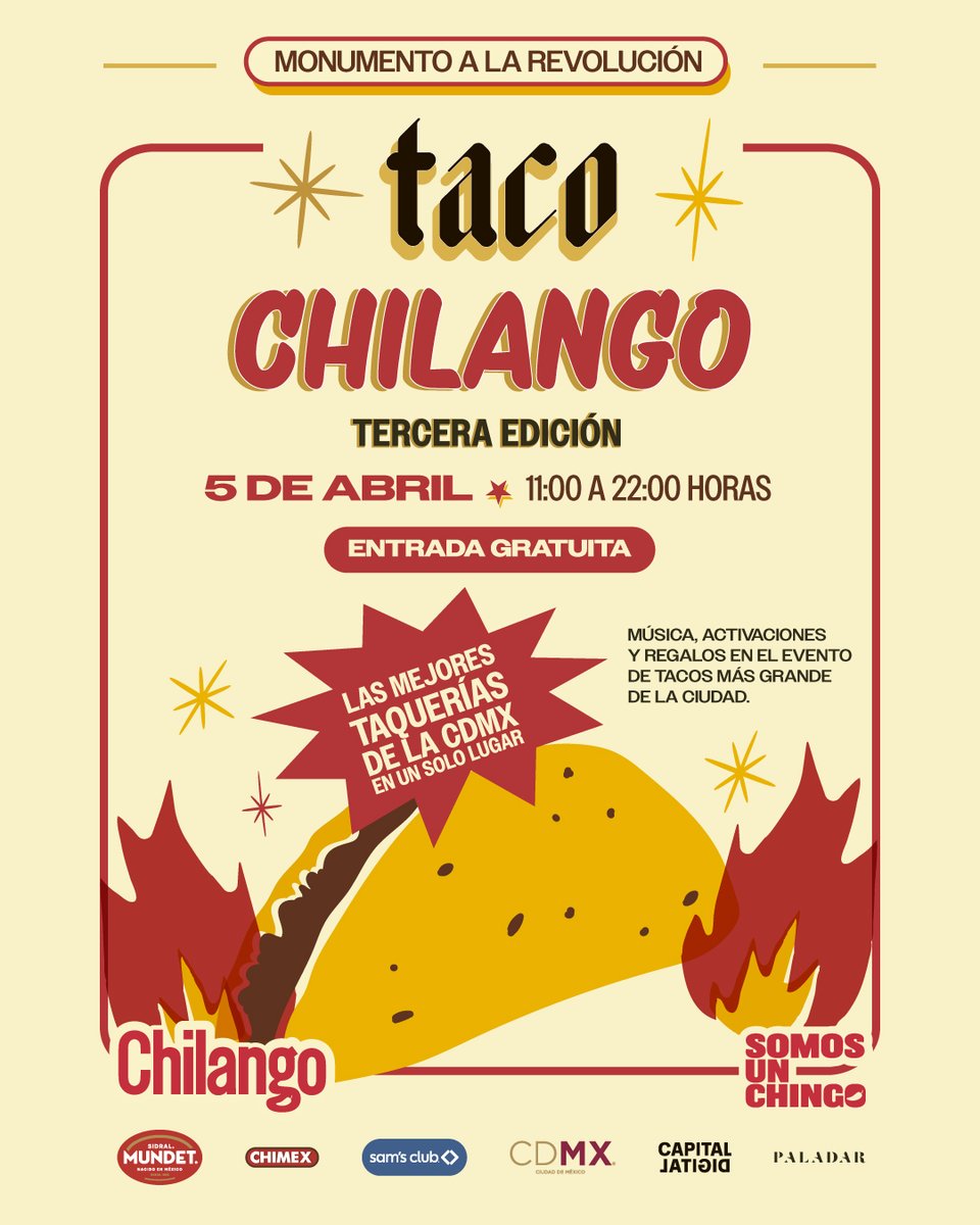 Estamos a 4 días de celebrar #TacoChilango, ¿listx para clavarle el diente a los mejores tacos de la CDMX? 🤤🌮 Checa todo lo que habrá: bit.ly/4kqBXaW ✨🌶️