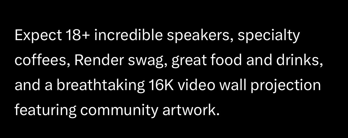 Cryptotobias_'s tweet image. 18+ incredible speakers at #RenderCon 

This is going to be an insane event!

$RENDER