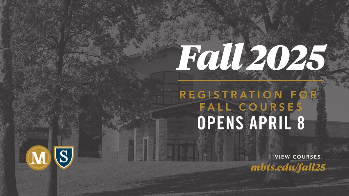 Midwestern Seminary (@mbts) on Twitter photo Start planning your Fall 2025 class schedule TODAY! Get equipped for your calling with courses like:
📚 Introduction to Hermeneutics with Dr. <a href="/pj_schreiner/">Patrick Schreiner ☧</a>
📚 History of the Great Awakenings with Dr. <a href="/ThomasSKidd/">Thomas S. Kidd</a>
📚 Biblical Spirituality with Dr. <a href="/DonWhitney/">Donald S. Whitney</a>
📚 Principles of Start planning your Fall 2025 class schedule TODAY! Get equipped for your calling with courses like:
📚 Introduction to Hermeneutics with Dr. <a href="/pj_schreiner/">Patrick Schreiner ☧</a>
📚 History of the Great Awakenings with Dr. <a href="/ThomasSKidd/">Thomas S. Kidd</a>
📚 Biblical Spirituality with Dr. <a href="/DonWhitney/">Donald S. Whitney</a>
📚 Principles of