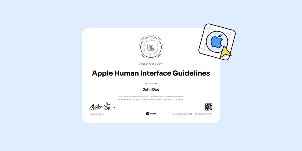 Ahoidev's tweet image. Apple's Human Interface Guidelines (#HIG) are the foundation of great design on Apple platforms – and now you can master them with Uxcel's latest online course.

Read more 👉 aho.is/f3443742
