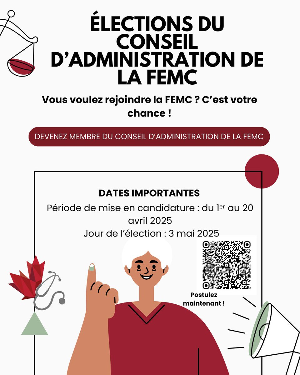 Canadian Medical Students (@cfmsfemc) on Twitter photo 🚨 CFMS Board Elections are OPEN! / Les élections du CA de la FEMC sont LANCÉES !
🗓️ Noms: Apr 1–20 | Élec: May 3
📲 Apply now / Postulez maintenant!
docs.google.com/forms/d/e/1FAI… 🚨 CFMS Board Elections are OPEN! / Les élections du CA de la FEMC sont LANCÉES !
🗓️ Noms: Apr 1–20 | Élec: May 3
📲 Apply now / Postulez maintenant!
docs.google.com/forms/d/e/1FAI…