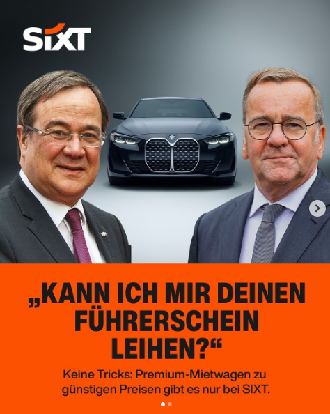 nureineexe's tweet image. Sixt hat eine gute Werbeagentur.
#Laschet #blitzer