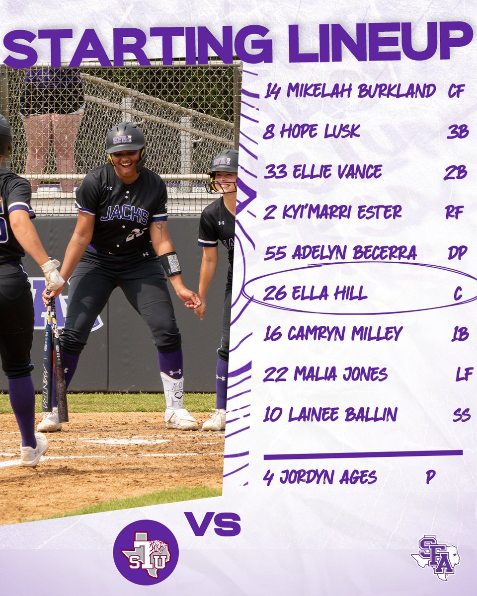 sfa_softball's tweet image. The 'Jacks Starting Lineup!

#AxeEm