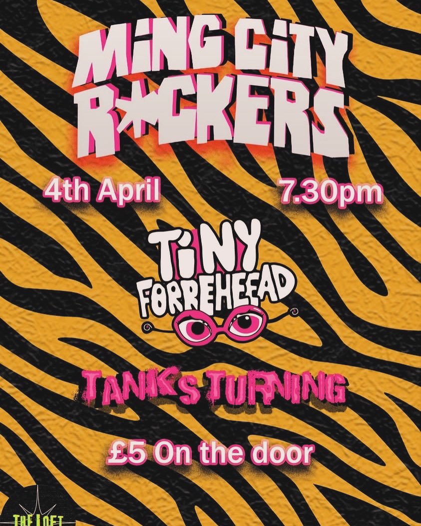 Big gig this Friday 4 April at Matrix Grimsby with Ming City Rockers and Tanks Turning- £5 doors- 730pm ♠️