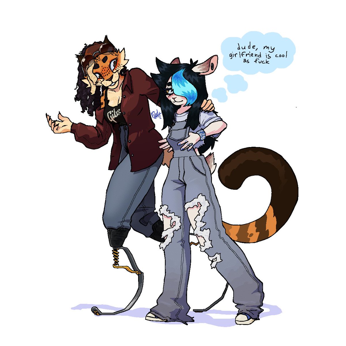 today is jacqui's 30th birthday. eddie took her out on a little date :)

#furry #oc