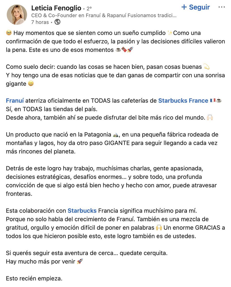 ElEconomista_'s tweet photo. 🇫🇷Oh la la 💪
#Rapanui acaba de anunciar que los #Franui van a venderse en todos los #Starbucks de Francia https://t.co/6Hy4XD223K
