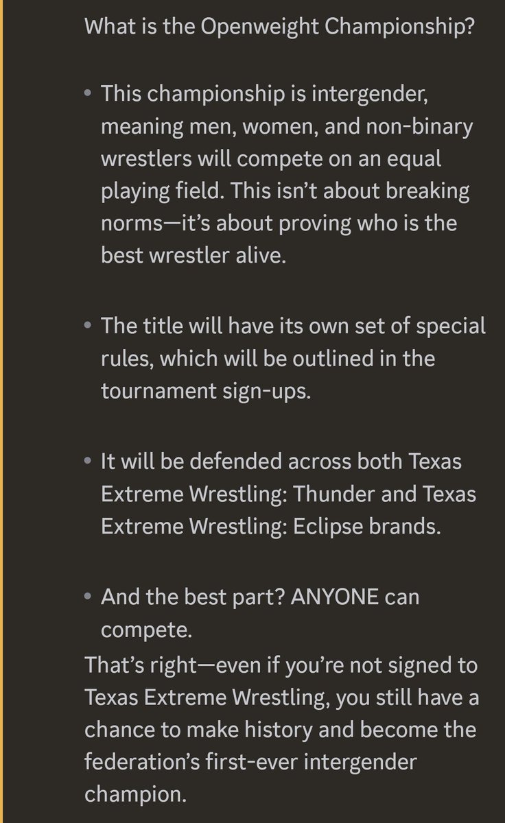 TEW_EFED's tweet photo. 🚨BREAKING NEWS🚨

Texas Extreme Wrestling returns for Season 3 in #WWE2K25 with New Beginning 2025!

We’re crowning the first-ever Openweight Champion—an intergender title open to ANYONE, from ANY company!

Leave a Comment If You'd want in on the Tournament 😉

#WWE #EFED #CAW https://t.co/iY1cRg2Vfs