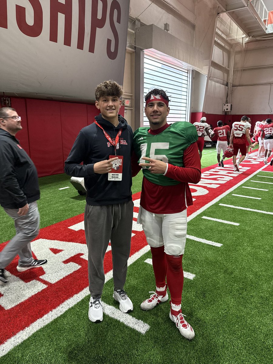 Oscar Sloan (@oscarsloan18) on Twitter photo I really enjoyed my time at Nebraska! First class facility’s, coaches, and staff!!! It was really cool to meet and talk to <a href="/RaiolaDylan/">Dylan Raiola</a> Can’t wait to be back!!! #GBR <a href="/CoachMattRhule/">Matt Rhule</a> <a href="/_CoachGThomas/">Coach Thomas</a> <a href="/CoachEJbarthel/">EJ Barthel</a> <a href="/Adam_DiMichele/">Adam DiMichele</a> <a href="/taylor4richards/">Taylor Richards</a> <a href="/HikeDevon/">Devon Hike</a> <a href="/HuskerFBRecruit/">Nebraska Football Recruiting</a> I really enjoyed my time at Nebraska! First class facility’s, coaches, and staff!!! It was really cool to meet and talk to <a href="/RaiolaDylan/">Dylan Raiola</a> Can’t wait to be back!!! #GBR <a href="/CoachMattRhule/">Matt Rhule</a> <a href="/_CoachGThomas/">Coach Thomas</a> <a href="/CoachEJbarthel/">EJ Barthel</a> <a href="/Adam_DiMichele/">Adam DiMichele</a> <a href="/taylor4richards/">Taylor Richards</a> <a href="/HikeDevon/">Devon Hike</a> <a href="/HuskerFBRecruit/">Nebraska Football Recruiting</a>