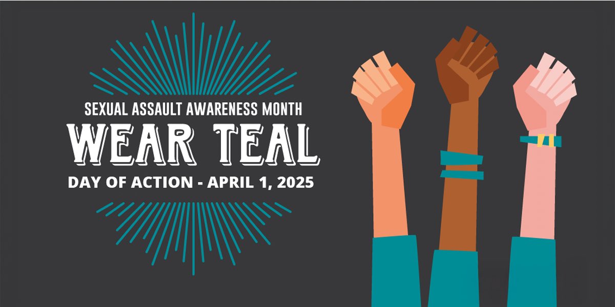 Today is Wear Teal Day &amp; the start of #SAAM2025. At CDVS, we’re committed to supporting survivors &amp; amplifying voices that may feel unheard. Let’s stand together, raise awareness, &amp; take action! #WearTealDay #SupportSurvivors #EndSexualViolence #CDVS