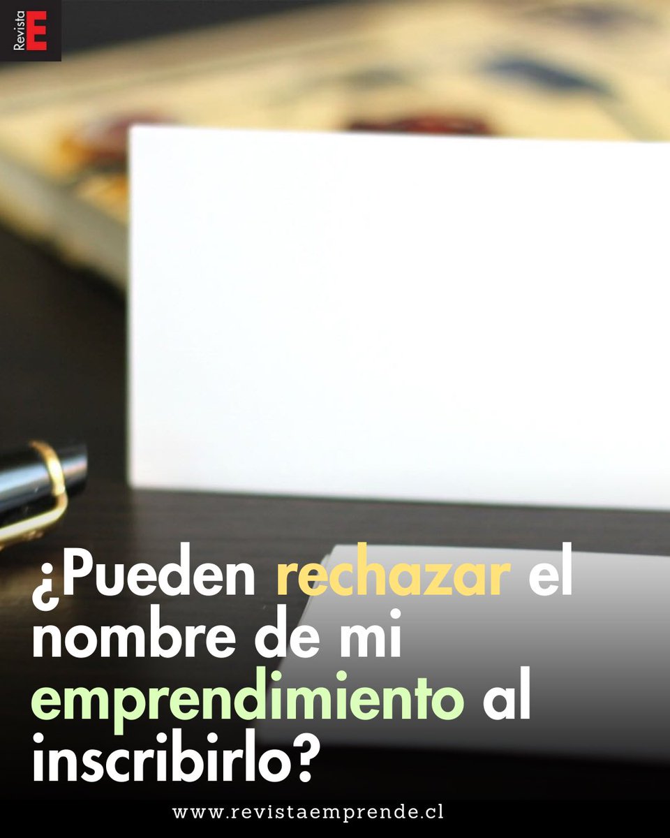 ¿Pueden rechazar el nombre de mi emprendimiento al inscribirlo? 🤔

Sigue leyendo en:
revistaemprende.cl/?p=33267
Y no olvides seguirnos en nuestras redes sociales!:
FB: RevistaEmprende
IG: <a href="/revistaemprende/">Isabel Garcia</a>.cl

#Emprendimiento #MarcaRegistrada