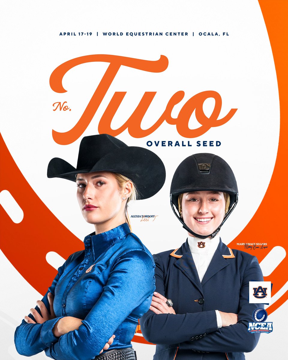 The national stage is set 🏆

Tigers are the No. 2️⃣ seed at the 2025 NCEA Championships! 

Auburn will face No. 7 Georgia in the quarterfinals…
🗓️ April 17
⌚️ 1:30 CT 
📍 World Equestrian Center / Ocala, Florida 

#WarEagle | #LeadALegacy