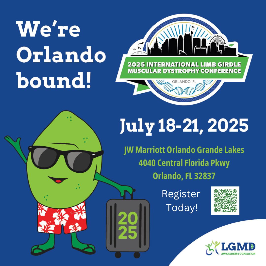 Join Girdie at the 2025 International LGMD Conference in Orlando, FL, July 18-25, 2025!

➡Register today …girdlemusculardystrophyconference.com/schedule

#CureLGMD
#LGMDawareness
#2025LGMDconference
