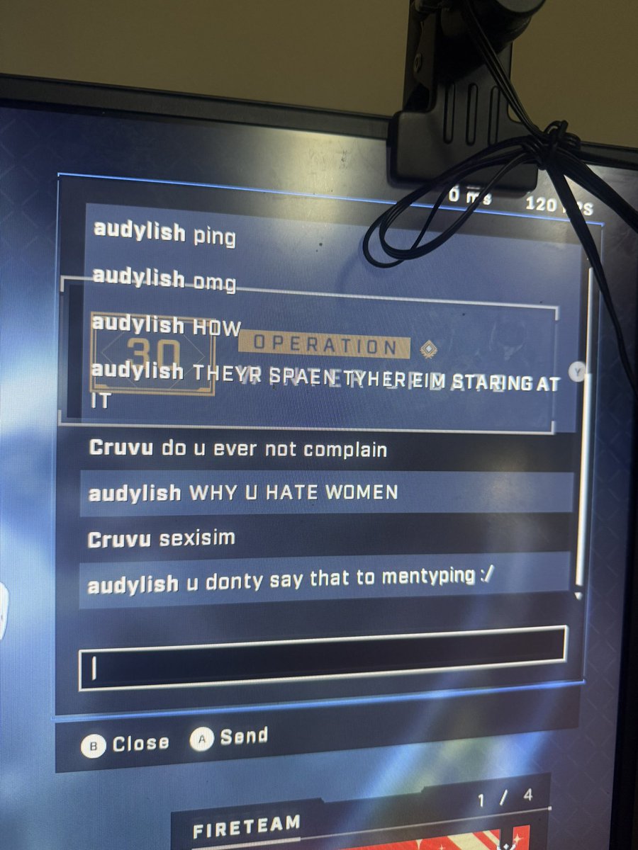 can’t even typing in a video game as a woman these days!!