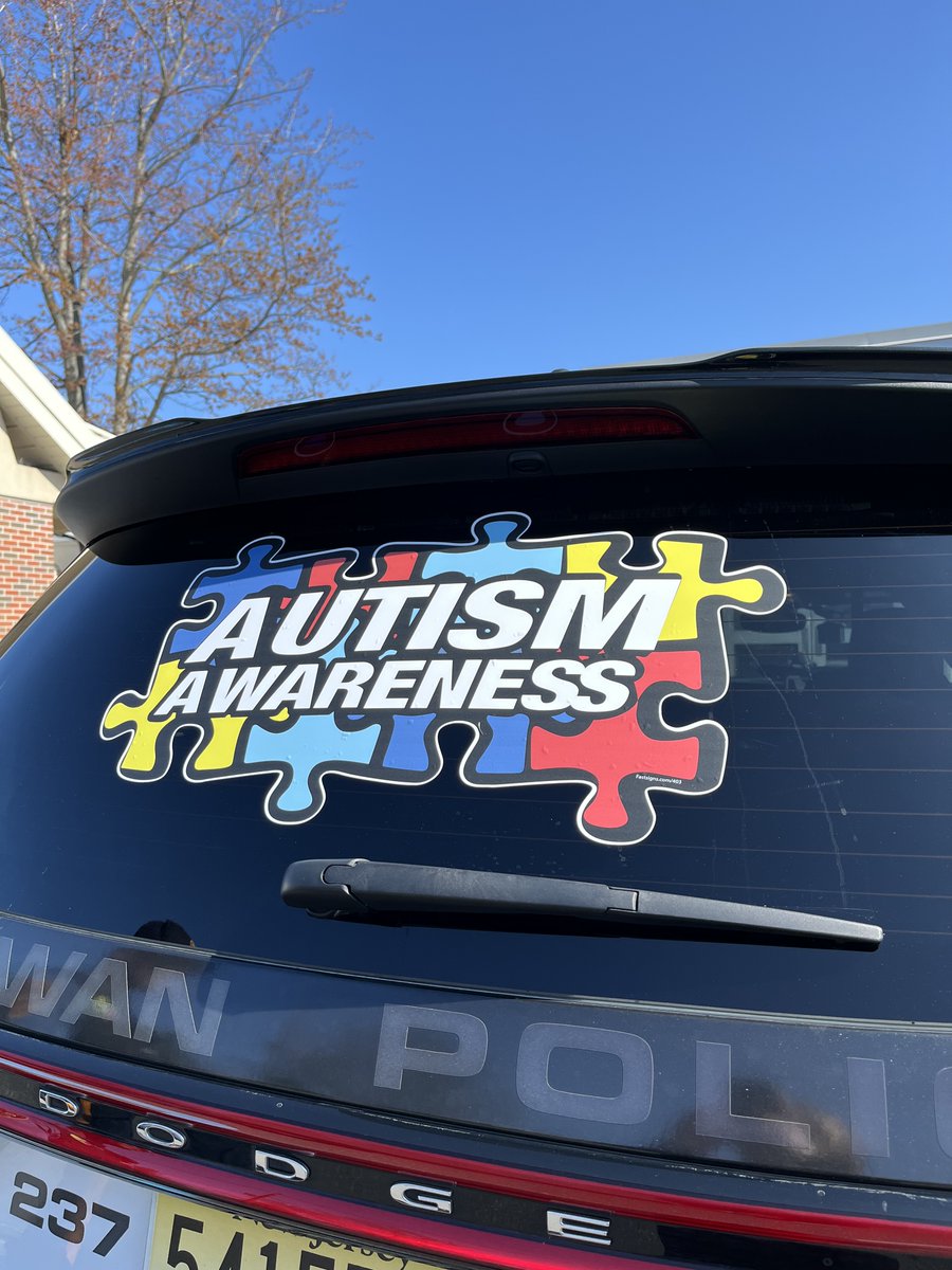 MatawanPD's tweet photo. During April, our officers will be raising awareness and promoting acceptance of individuals and families living with autism by wearing Autism Awareness badges as well as displaying a decal on a patrol vehicle to further represent our commitment to inclusion and acceptance. https://t.co/JscZAzHZ9j
