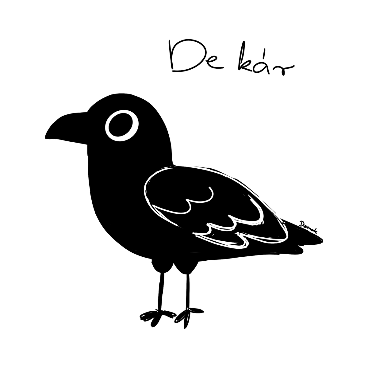 dyamode's tweet image. Doodled a little crow buddy ~
.
(( the text there says "De kár" which means "What a shame" in hungarian, but it's funny because crows say "kár" in hungarian, like "caw" in english...today you learned haha yw ))
.
#crow #black #doodle #bird #digitalart #art #artist #hun #language