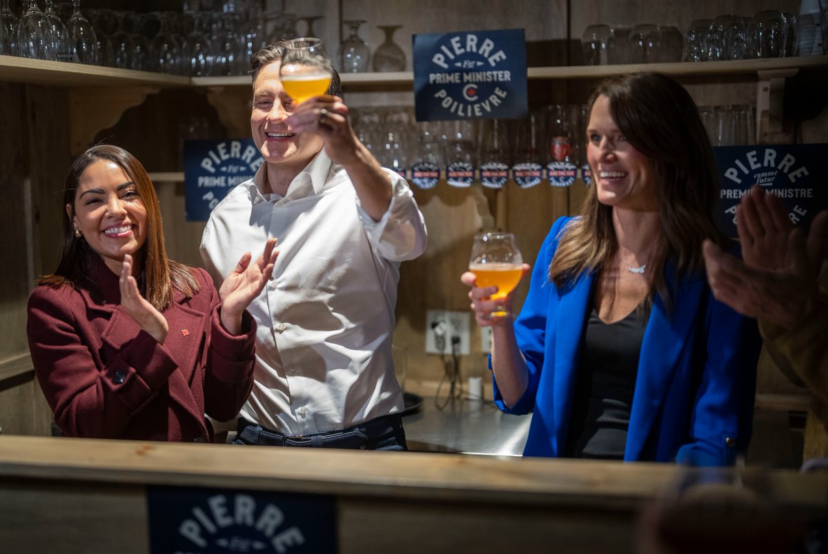 PierrePoilievre's tweet photo. BREAKING: Conservatives will axe the Carney Liberals' annual tax hike on beer, wine and spirits. 

After the lost Liberal decade, with costs up and our economy down, we can’t afford a fourth Liberal term of high taxes. 

Vote for lower prices. Vote for change. Vote Conservative. https://t.co/xPeBde3xPQ