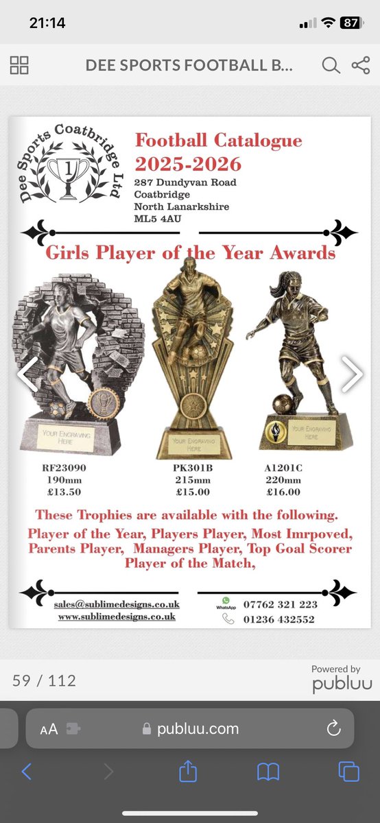 SublimeDesigns1's tweet image. Check out our new Football Catalogue.
publuu.com/flip-book/8370…
Wide range of colours and an amazing selection of medals!
Check out now!
#footballtrophies #engravedmedals #footballmedals #geotrophy #trophyspecials #festivaltrophies #festivalmedals