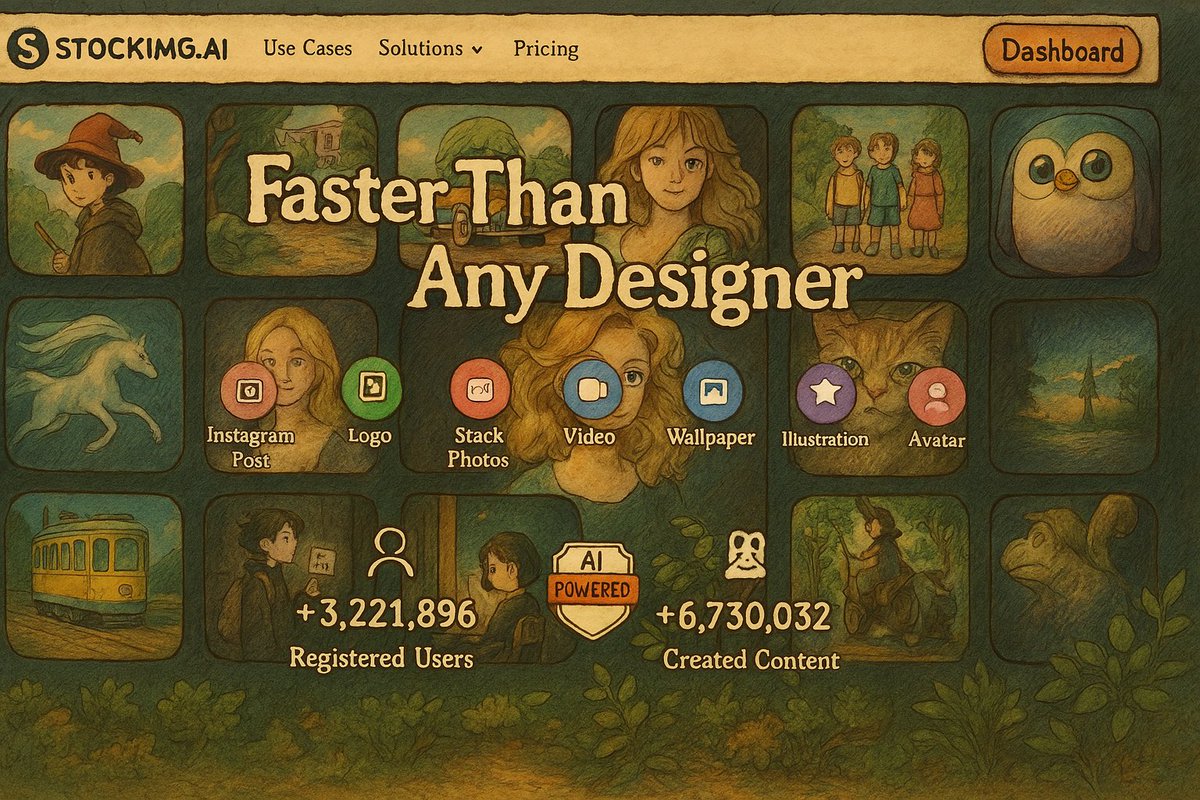 bugrahann_k's tweet image. Faster than any designer with +3 million registered users! @stockimgAI