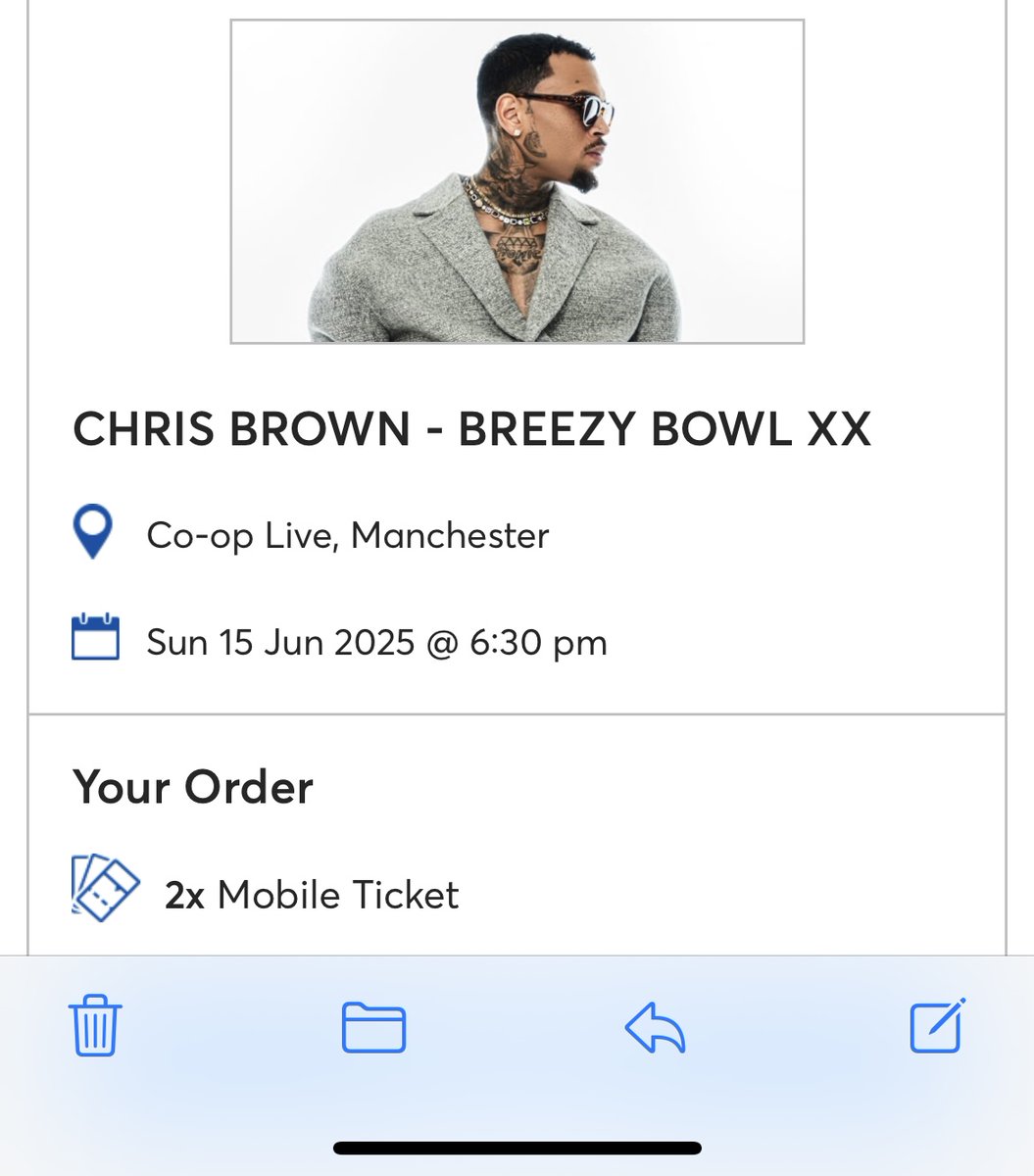 MillieBuchanan's tweet photo. Selling 2x Seated Mobile tickets for Chris brown , Sunday 15th June. Co op live Manchester . I’ve managed to get better seats. Can be transferred through Ticketmaster account. #chrisbrownpresale #chrisbrownmanchester #cooplive https://t.co/siYeAz5usg