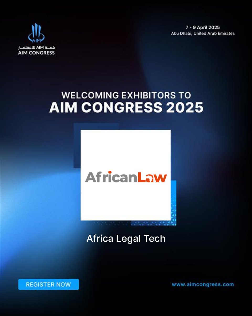 AIM_Congress's tweet photo. We’re excited to welcome Africa Legal Tech under the Startup Portfolio at AIM Congress 2025! 🚀💼

Africa Legal Tech is revolutionizing the legal industry across Africa by leveraging technology to provide innovative, accessible, and efficient legal solutions. As a forward-thinking startup, they are creating new opportunities for businesses and individuals to navigate legal challenges with ease and efficiency, driving the digital transformation of the legal landscape.

Don’t miss the chance to connect with Africa Legal Tech and explore how their innovative solutions are reshaping the legal sector in Africa.

🗓 7 – 9 April 2025
📍 ADNEC, Abu Dhabi, UAE
🔗 Register now: https://t.co/zPzlF4s6SH

#AIMCongress2025 #AfricaLegalTech #StartupInnovation #LegalTech #DigitalTransformation #TechForGood #FutureOfLaw #AIM2025 #StartupGrowth
