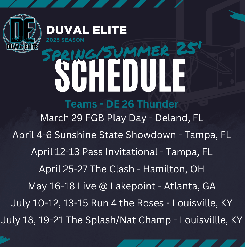 CamiWaters20's tweet image. Excited to start the travel season with @DuvalElite . Here is our schedule for this summer!