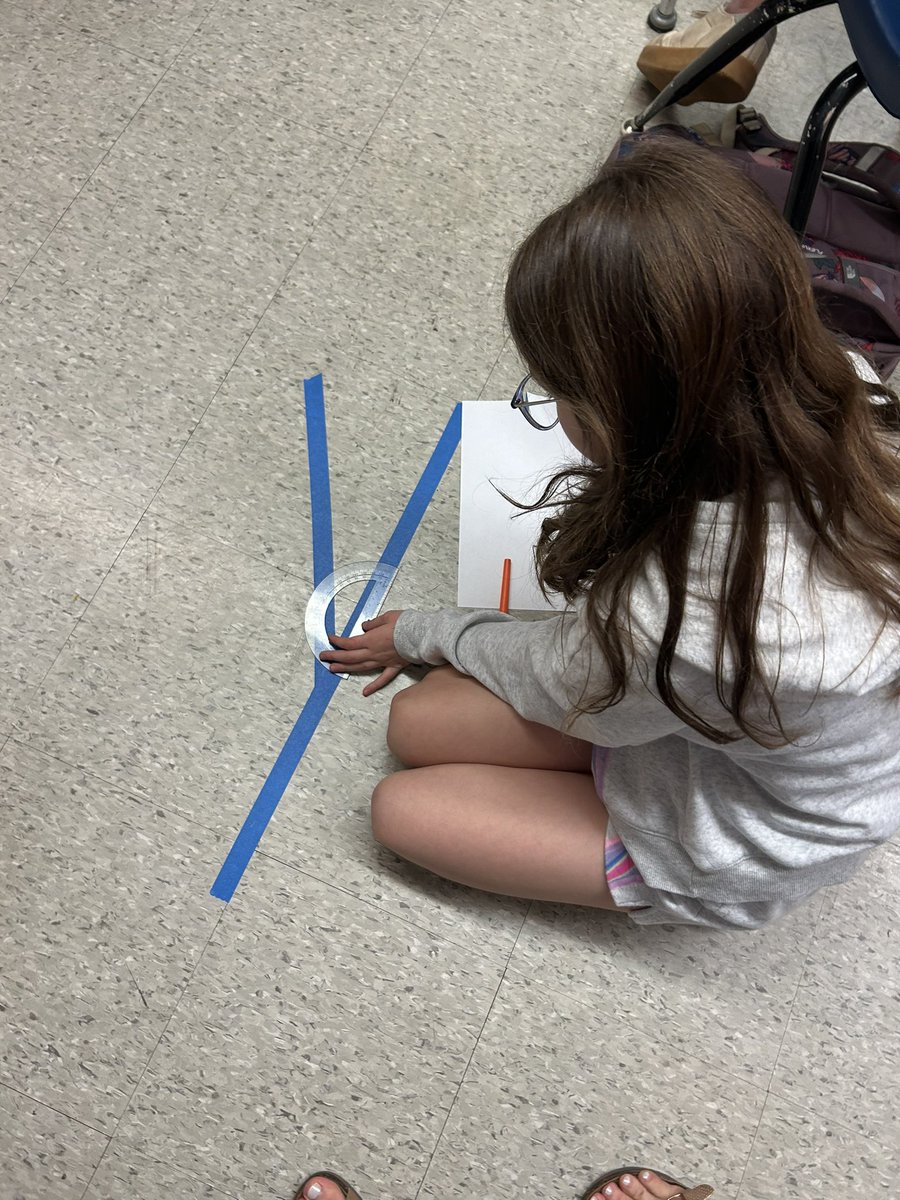 PamRountree's tweet image. Sometimes you just need to tape your angle practice on the floor and create Canva movies!  @lbailey801 @TiffanyHourigan #4thgradegeometry #freyelementary #handsonmath