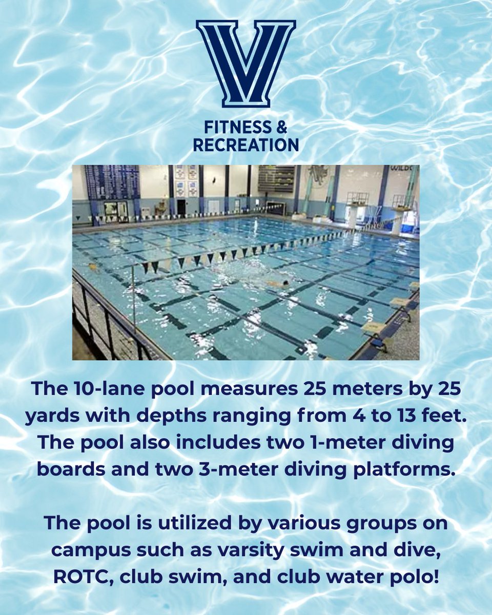 VillanovaREC's tweet photo. Did you know that the pool is open to students? Read all about Villanova's swim complex! https://t.co/xLczZGdnU6