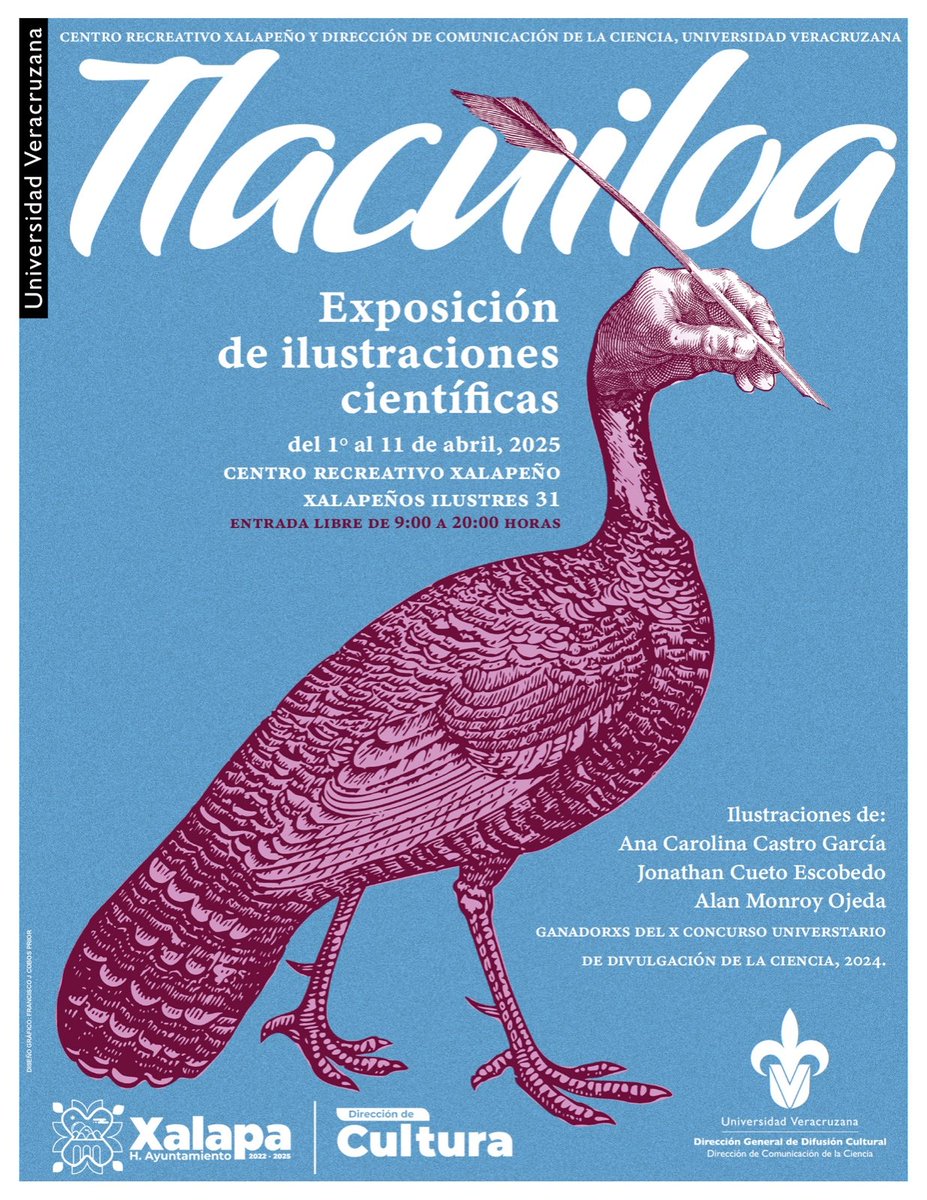 Disfruta las ilustraciones ganadoras del X Concurso Universitario de Divulgación de la Ciencia en el Centro Recreativo Xalapeño.
Del 1 al 11 de abril, de 9:00 a 20:00 h
 Xalapeños Ilustres 31, Xalapa
Una muestra imperdible de talento y creatividad. 
¡No faltes!