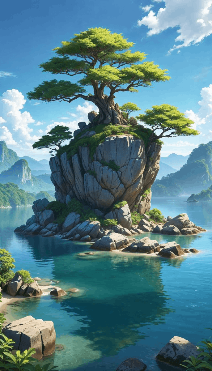 FideoWallpapers's tweet photo. Find serenity in the tranquility of this secluded island retreat #animeart #4kwallpaper #natureescape #Haikyuu!!, #MyNeighborTotoro, #SpiritedAway, #tonaritonotoro https://t.co/LndqLaAPqt