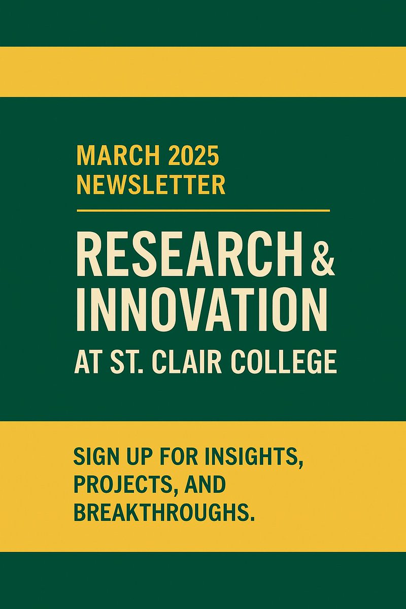 Get ready for a fresh dose of innovation and collaboration!

Don’t miss out—sign up here to receive our monthly newsletter:
lnkd.in/gB6AaRNq
Stay connected!!
#StClairResearch #StClairCollege #Newsletter #Windsor #Ontario #SaintsNation #InnovationInAction #ResearchSpotlight