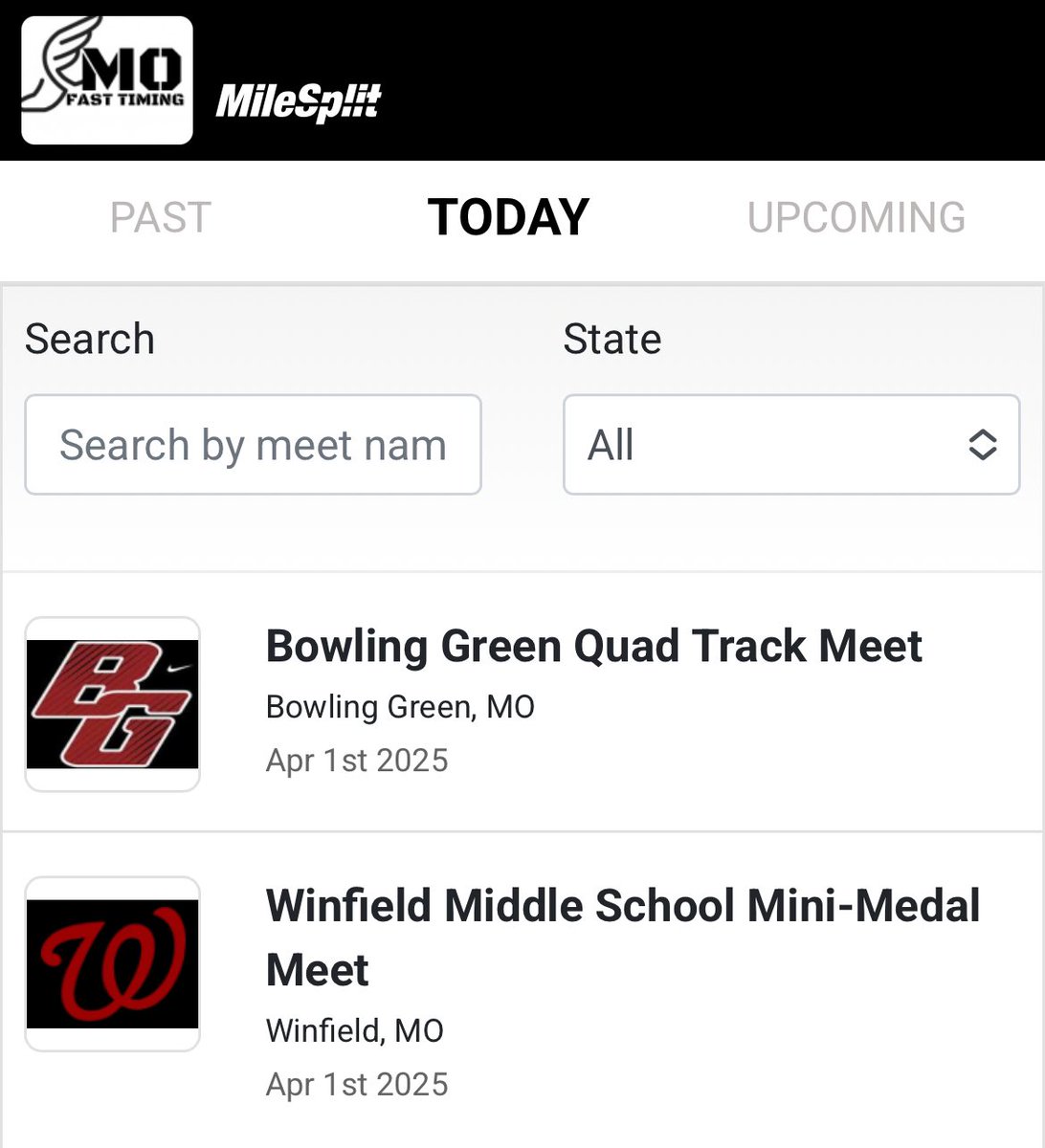 MoFast Timing (@mofasttiming) on Twitter photo Busy day today at Bowling Green and Winfield!
Good luck everyone!
LIVE: milesplit.live/timers/1447
<a href="/goWINFIELD/">Winfield Activities</a> <a href="/BowlingGreenXC/">Bowling Green Track & XC</a> Busy day today at Bowling Green and Winfield!
Good luck everyone!
LIVE: milesplit.live/timers/1447
<a href="/goWINFIELD/">Winfield Activities</a> <a href="/BowlingGreenXC/">Bowling Green Track & XC</a>